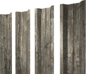 картинка Штакетник П-образный B с прямым резом Grand Line 0,45 Print Elite Nordic Wood TwinColor Центр Кровли