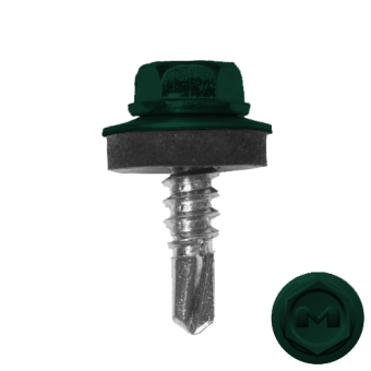 картинка Саморез по металлу Daxmer 5,5х19 (250шт) сверло №3 RAL 6005 матовый Центр Кровли