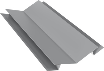 картинка Угол внутренний сложный 75х75 135 градусов Grand Line 0,45 ПЭ слим с пленкой RAL 7004 сигнальный серый (2м) Центр Кровли