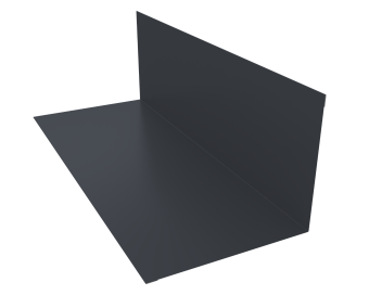 картинка Планка примыкания 130х160мм 0,5 Satin Matt RAL 7024 мокрый асфальт (2м) Центр Кровли