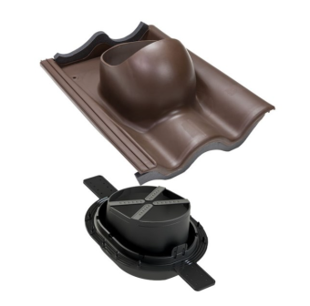 картинка Элемент проходной Vilpe Tiili 2К коричневый Центр Кровли