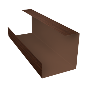 картинка Планка угла внутреннего составная нижняя 0,45 Print Elite Choco Wood TwinColor (2м) Центр Кровли
