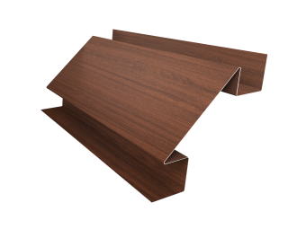 картинка Планка угла внутреннего сложного БХ new 0,45 Print Elite Choco Wood TwinColor (2м) Центр Кровли