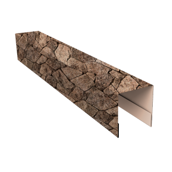 картинка Планка боковая для забора из сайдинга (Блок-хаус new) 0,45 Print Elite King Stone TwinColor (3м) Центр Кровли
