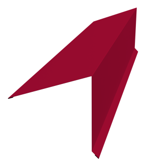 картинка Планка конька односкатной кровли 180x160 0,45 PE с пленкой RAL 3003 рубиново-красный (2м) Центр Кровли