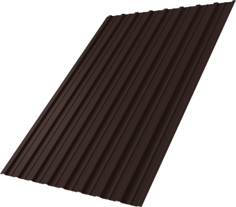 картинка Профнастил С10A Grand Line 0,45 ПЭ матовый с пленкой RAL 8017 шоколад Центр Кровли