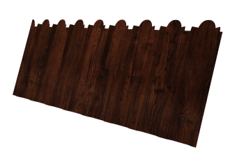 картинка Профнастил С20B фигурный 0,45 Print Elite Cherry Wood TwinColor Центр Кровли