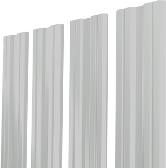 картинка Штакетник Twin XL с прямым резом Grand Line 0,45 PE-Double RAL 9003 сигнальный белый Центр Кровли