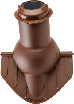 фото Элемент коньковый Krovent Pipe-Cone 125 изолированный (вентиляция помещений) коричневый Центр Кровли картинка Элемент коньковый Krovent Pipe-Cone 125 изолированный (вентиляция помещений) коричневый Центр Кровли