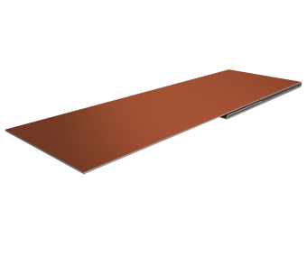 картинка Планка финишная 48х25 0,5 PurLite Matt RAL 8004 терракота (2м) Центр Кровли