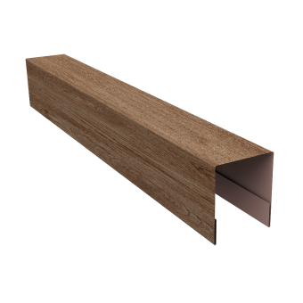 картинка Планка боковая для забора из сайдинга ЭкоБрус 0,45 Print Elite White Wood TwinColor (2,5м) Центр Кровли