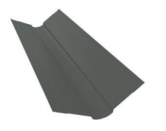 картинка Планка ендовы верхней фигурной 100x100 0,45 PE с пленкой RAL 7005 мышино-серый (3м) Центр Кровли