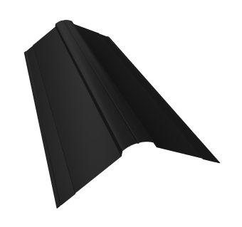 картинка Планка конька фигурного 150x150 0,5 PurPro с пленкой RAL 9005 черный (3м) Центр Кровли