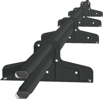 картинка Снегозадержатель трубчатый Premium М4 45х25 RAL 7016 (3м) оцинкованный Центр Кровли