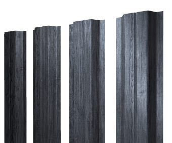 картинка Штакетник П-образный A с прямым резом 0,45 Print Premium Grey Wood TwinColor Центр Кровли