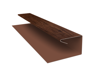 картинка Планка П-образная завершающая сложная (КД) 0,45 Print Premium Cherry Wood Fresh TwinColor (3м) Центр Кровли