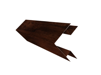 картинка Планка угла внешнего сложного Экобрус Grand Line 0,45 Print Elite с пленкой Cherry Wood TwinColor (2м) Центр Кровли