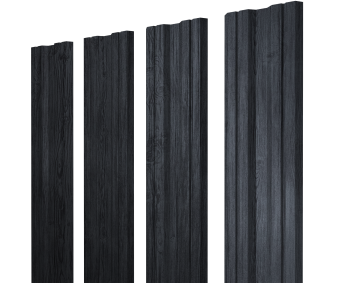картинка Штакетник Twin с прямым резом 0,45 Print Premium Grey Wood TwinColor Центр Кровли