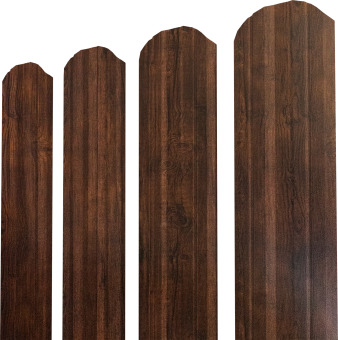 фото Штакетник Twin XL фигурный Grand Line 0,45 Print-Double Premium Cherry Wood Dark F Центр Кровли картинка Штакетник Twin XL фигурный Grand Line 0,45 Print-Double Premium Cherry Wood Dark F Центр Кровли