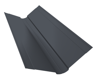 картинка Планка ендовы верхней фигурной 150x150 0,45 Drap-double TX RAL 7024 мокрый асфальт (3м) Центр Кровли