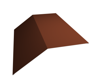 картинка Планка конька плоского190х190 0,5 Satin с пленкой RAL 8004 терракота (2м) Центр Кровли