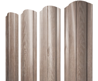 картинка Штакетник Круглый фигурный 0,45 Print Elite White Wood TwinColor Центр Кровли