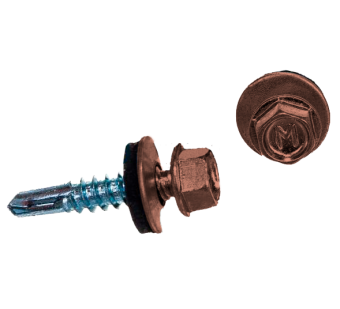картинка Саморез по металлу Daxmer 5,5х25 (250шт) сверло №3 RAL 3012 Центр Кровли