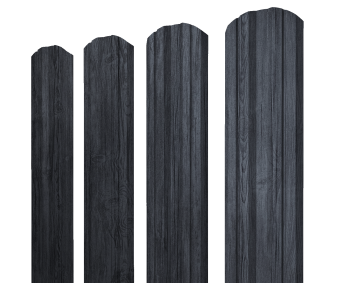 картинка Штакетник Twin фигурный 0,45 Print Premium Grey Wood TwinColor Центр Кровли