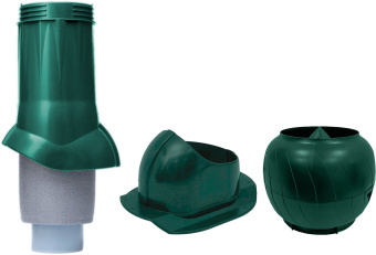 картинка Комплект канализационный Gervent Статик для кровли Каскад изолированный 110/160мм зеленый Центр Кровли