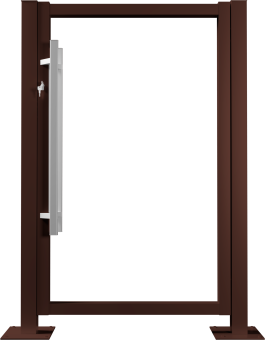 картинка Калитка Жалюзи Puma Lock 1,68х1 прямоугольный фланец 230х230 RAL 8017 электромеханический замок Полис 18 без заполнения тип А Центр Кровли