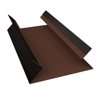 картинка Планка угла внутреннего составная верхняя 0,45 Print Elite Coffee Wood TwinColor (2м) Центр Кровли