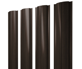 картинка Штакетник Полукруглый Slim с прямым резом 0,45 Print Elite Coffee Wood TwinColor Центр Кровли