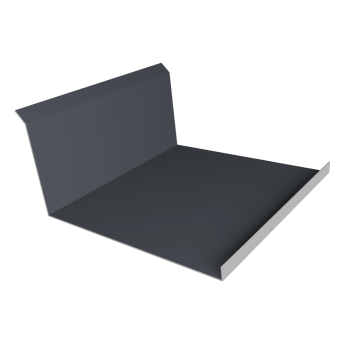 картинка Планка примыкания нижняя 20х122х260х15 0,5 PurPro с пленкой RAL 7024 мокрый асфальт (2м) Центр Кровли