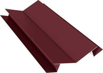 картинка Планка угла внутреннего сложного 135 градусов Блок-Хаус новый Grand Line 0,5 Сатин с пленкой RAL 3005 красное вино (2м) Центр Кровли