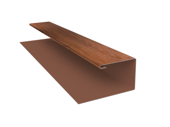 картинка Планка П-образная Экобрус Grand Line 0,45 Print Premium Golden Wood Fresh TwinColor (3м) Центр Кровли
