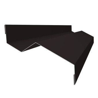 картинка Планка примыкания внакладку 25х17х35х17 Grand Line 0,5 PurPro матовый RAL 9005 черный (3м) Центр Кровли