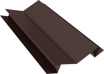 картинка Планка угла внутреннего сложного 135 градусов Блок-Хаус новый Grand Line 0,4 ПЭ двухсторонний с пленкой RAL 8017 шоколад (2м) Центр Кровли