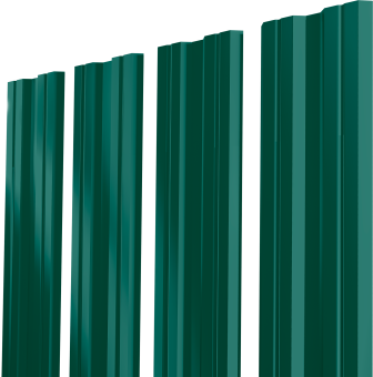 картинка Штакетник Twin XL с прямым резом Grand Line 0,45 Drap TR RAL 6005 зеленый мох Центр Кровли