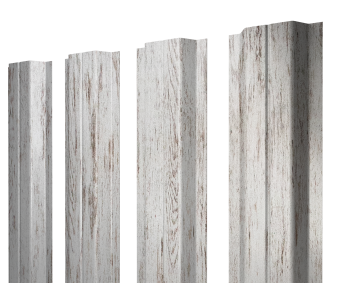 картинка Штакетник П-образный A с прямым резом 0,45 Print Elite Snow Wood TwinColor Центр Кровли