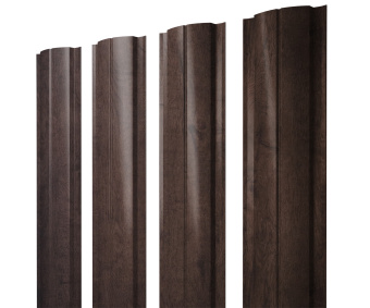 картинка Штакетник Полукруглый Slim с прямым резом 0,45 Print-Double Elite Antique Wood Центр Кровли