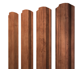 картинка Штакетник Прямоугольный фигурный 0,45 Print Premium Rowan Wood Intense FTC Центр Кровли