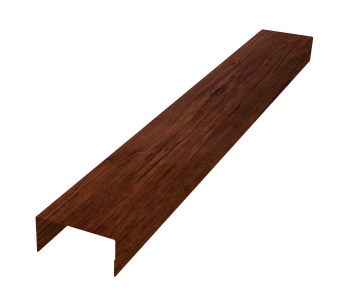 картинка Крышка забора для горизонтального монтажа штакетника 0,45 Print-Double Premium Cherry Wood Fresh (2,5м) Центр Кровли
