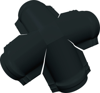 картинка Четверник конька малого полукруглого Grand Line 0,5 Drap с пленкой RAL 7016 антрацитово-серый Центр Кровли