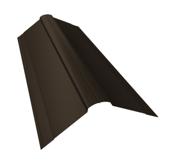картинка Планка конька фигурного 150x150 0,5 Atlas X с пленкой RR 32 темно-коричневый (3м) Центр Кровли